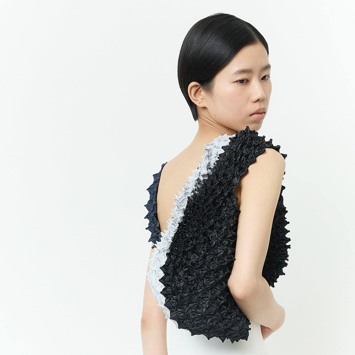 Spiky Shibori Tote Bag Bicolor