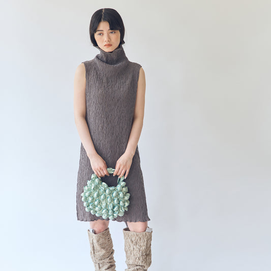 Large Pom-Pom Bag Metallic