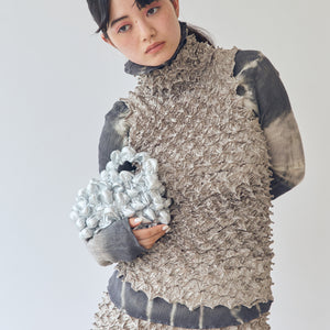 Large Pom-Pom Bag Metallic