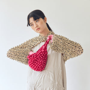 小さなぽんぽんのバッグ サテン