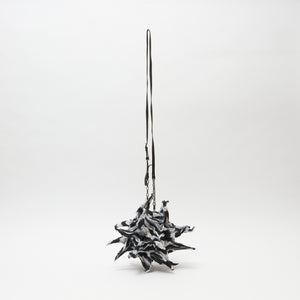 Big Spiky Shibori Charm Shoulder Bag - Zebra Stripe