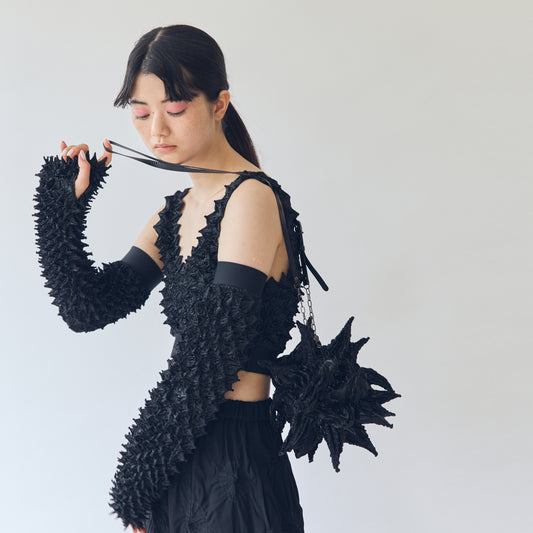 Big Spiky Shibori Charm Shoulder Bag