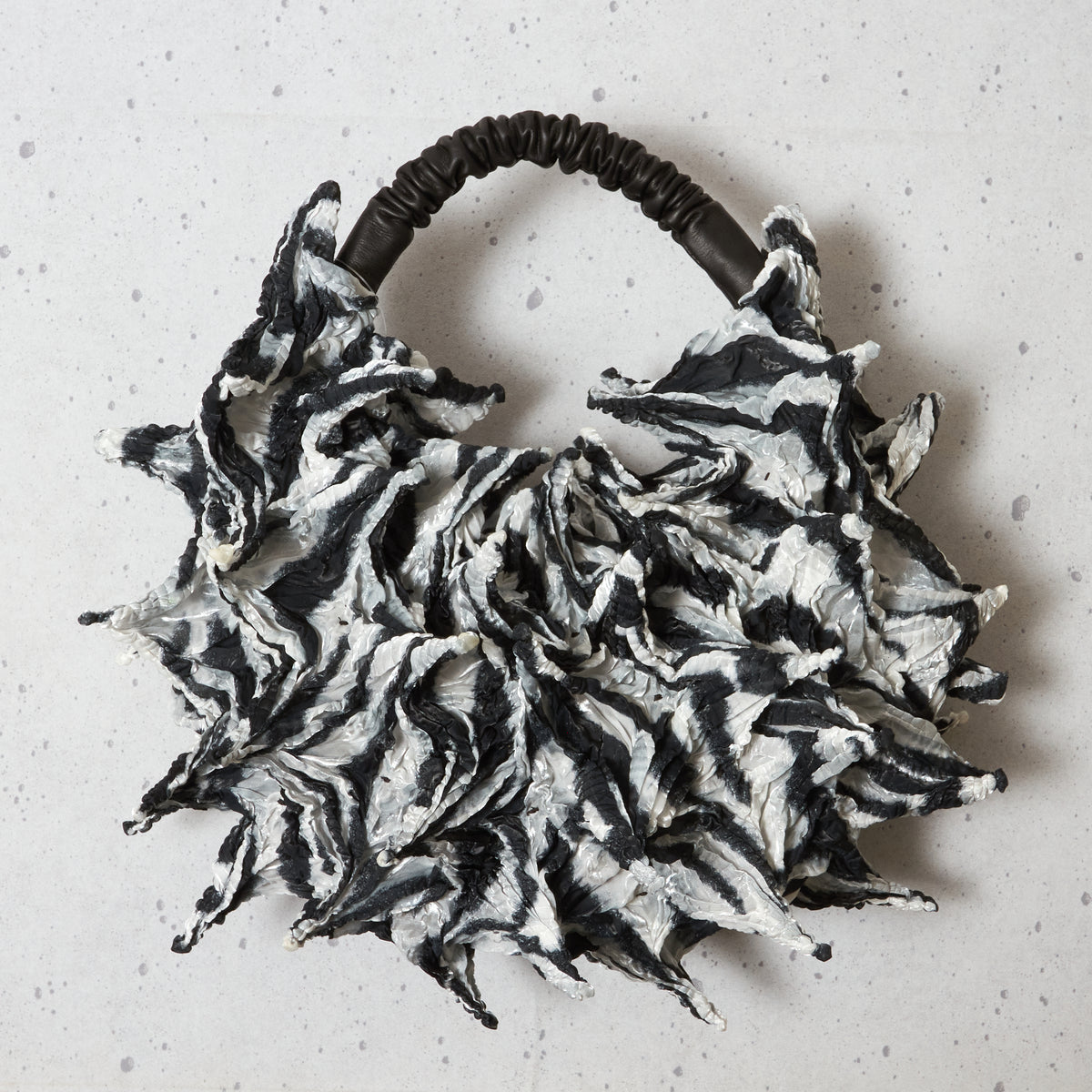 OBai Shibori Crescent Bag Zebra Stripes
