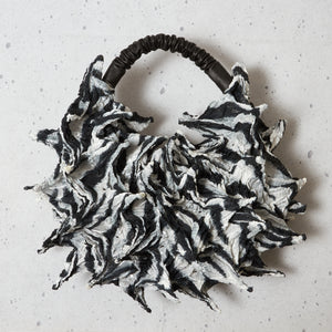 OBai Shibori Crescent Bag Zebra Stripes