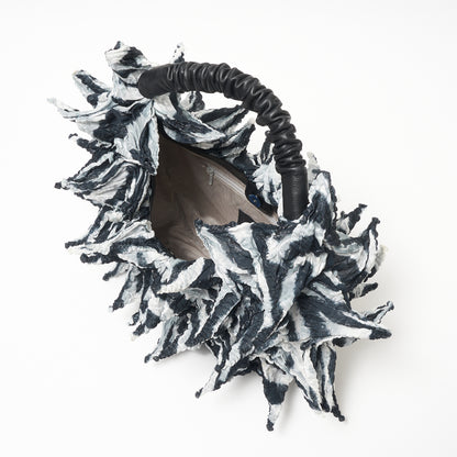 OBai Shibori Crescent Bag Zebra Stripes