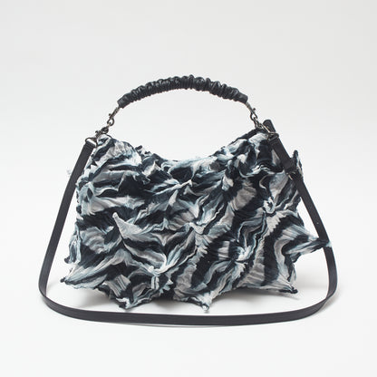 OBai Shibori 2-Way Crescent Bag - Zebra Stripe