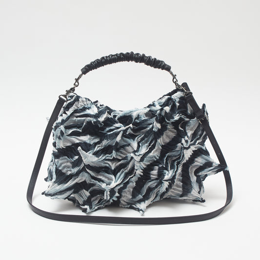 OBai Shibori 2-Way Crescent Bag - Zebra Stripe