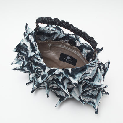 OBai Shibori 2-Way Crescent Bag - Zebra Stripe
