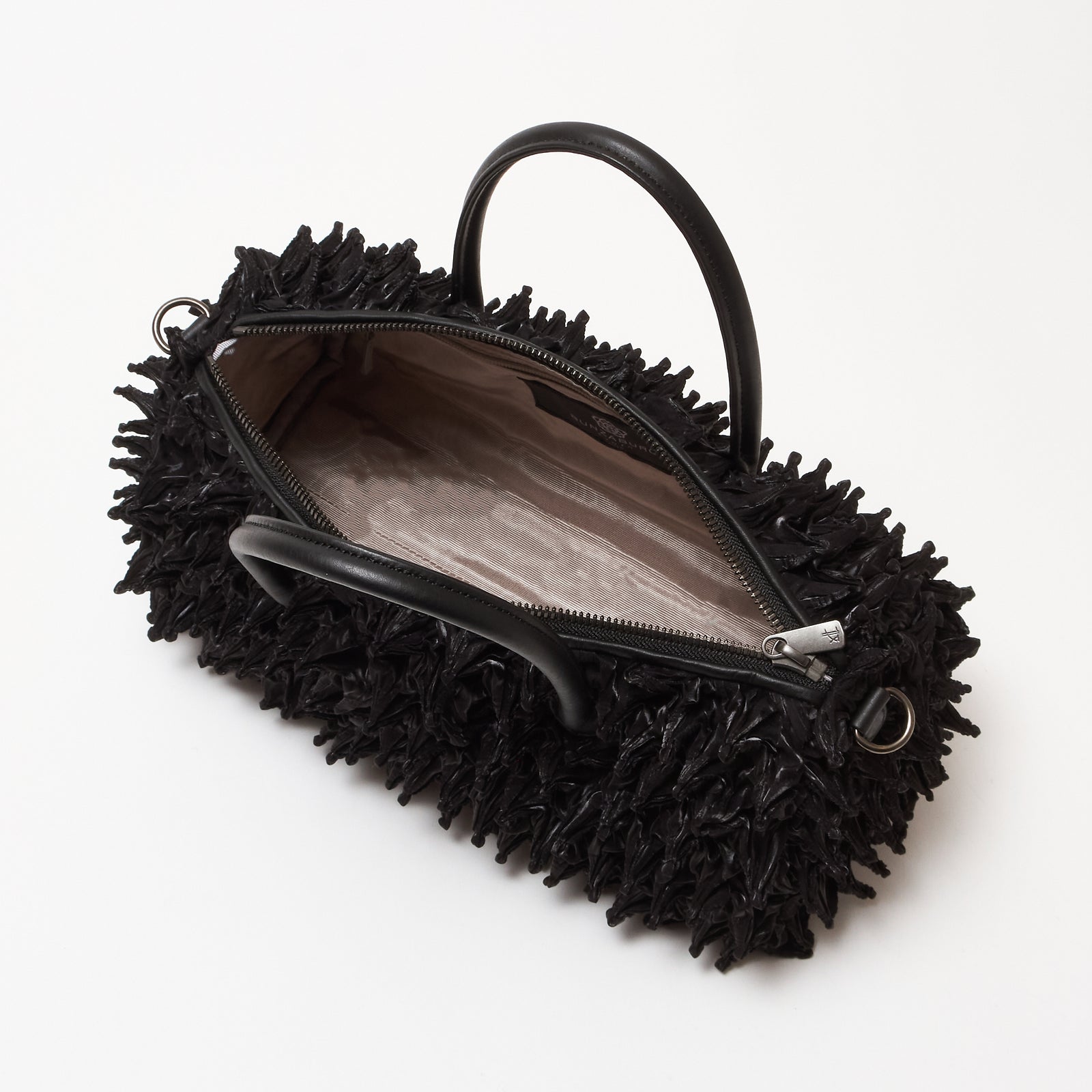 Spiky Shibori Boston Bag Mini  - Shiny Satin