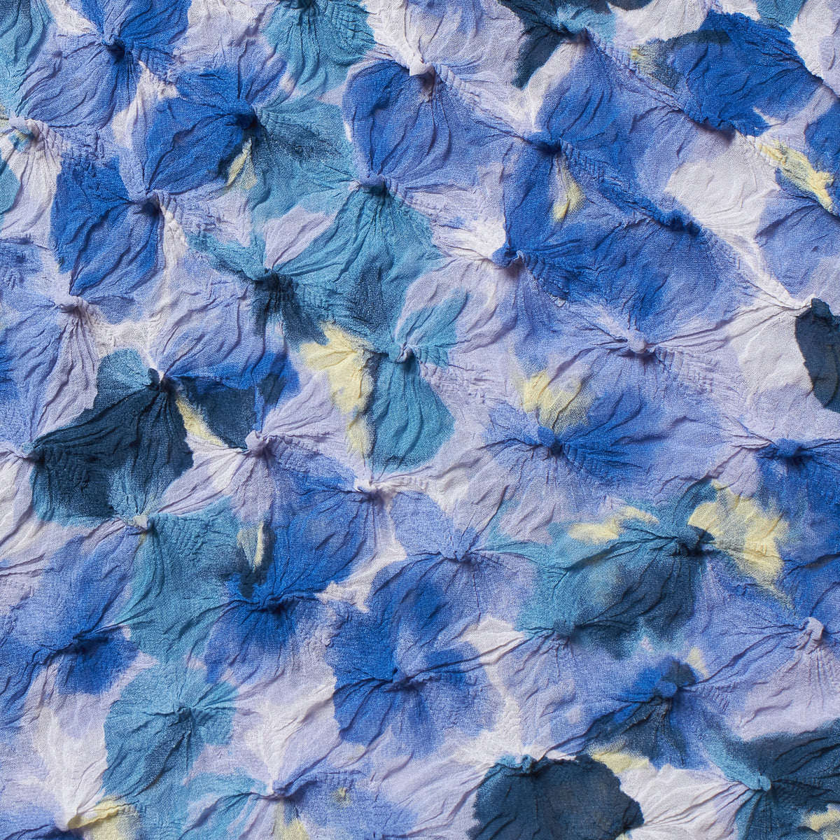 Spiky Shibori Super Crop Top with Bell Sleeves - Unevenly Dyed Chiffon
