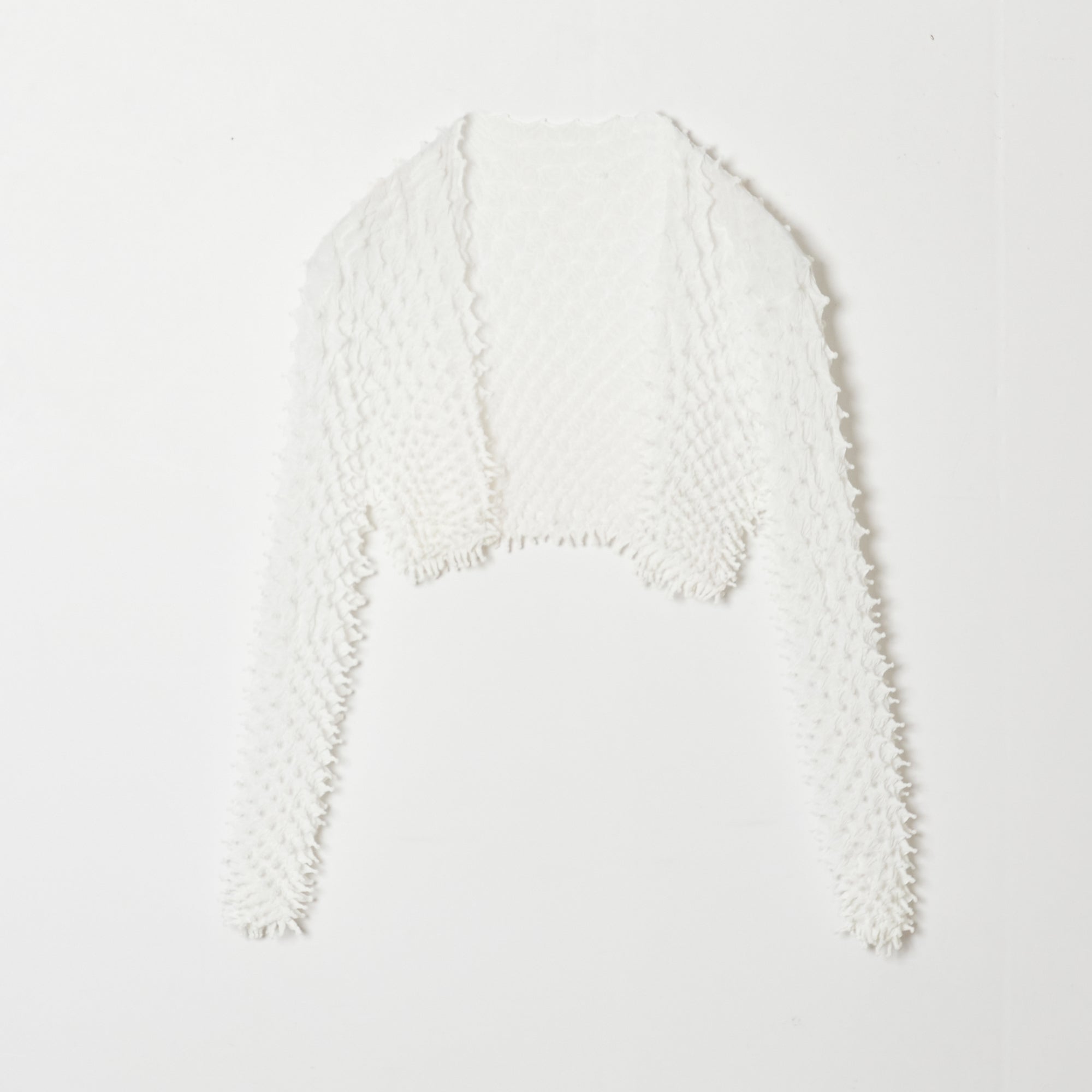 Spiky Shibori Cropped Cardigan - Chiffon/Solid Color - BUNZABURO