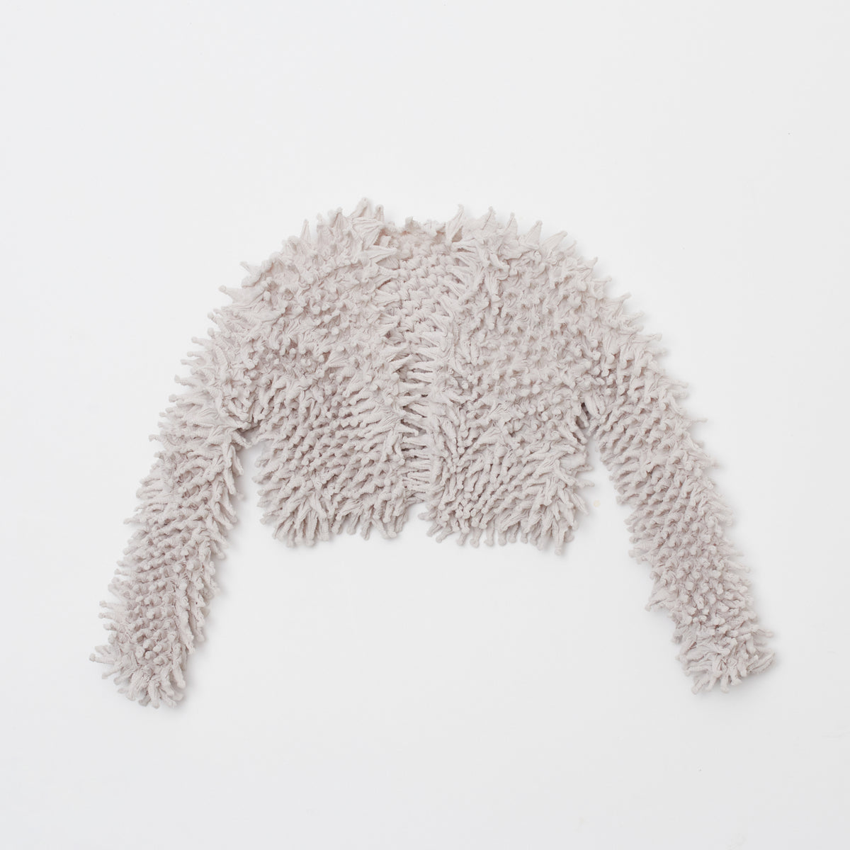  Spiky Shibori Cropped Cardigan - Chiffon/Solid Color