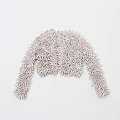  Spiky Shibori Cropped Cardigan - Chiffon/Solid Color