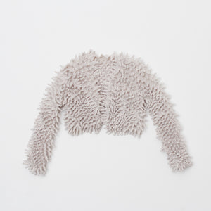  Spiky Shibori Cropped Cardigan - Chiffon/Solid Color
