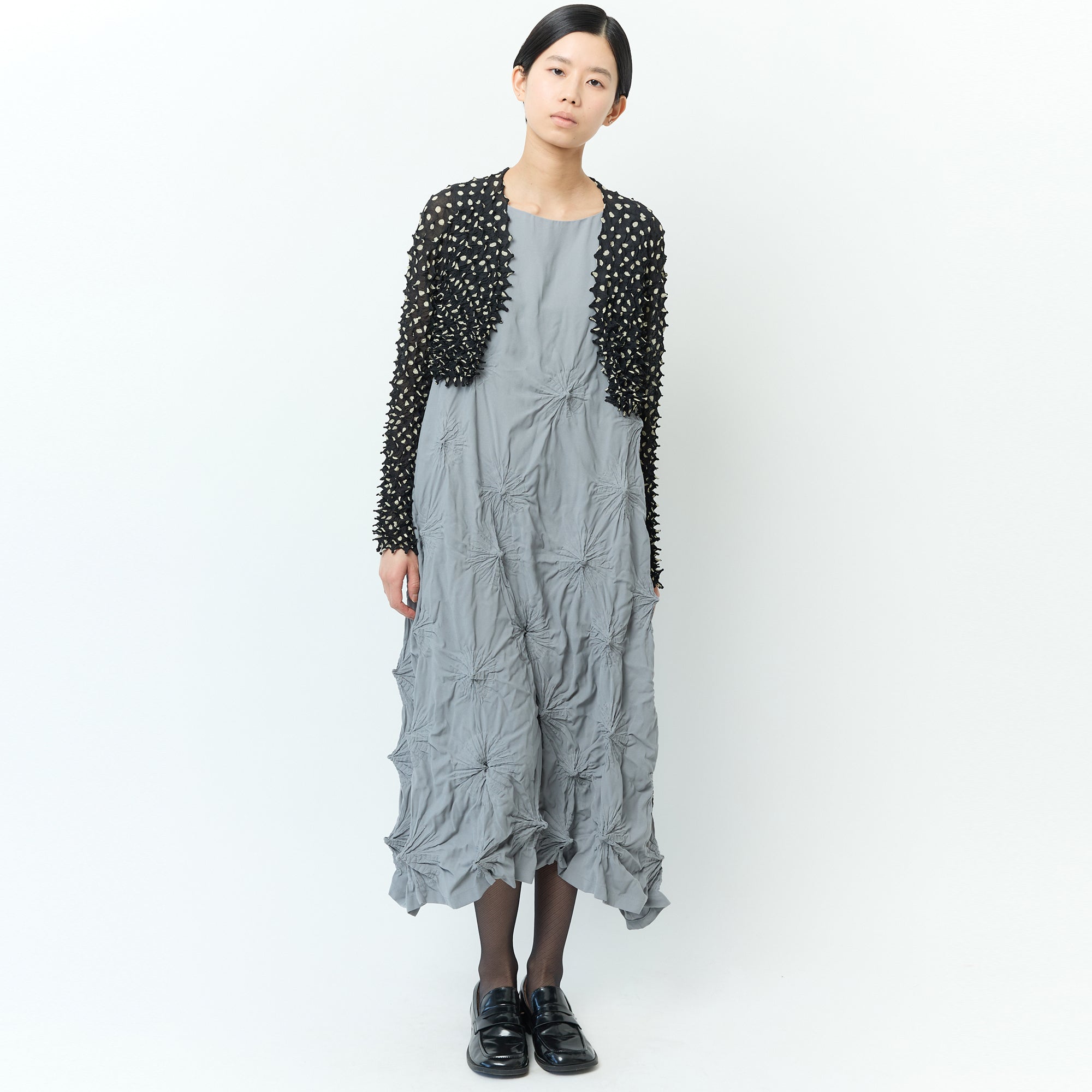 【BUNZABURO】ツンツンのクロップド デシン長袖カーディガン BUNZABURO】ツンツンのクロップド デシン長袖カーディガンの通販 by
