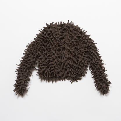  Spiky Shibori Cropped Cardigan - Chiffon/Solid Color