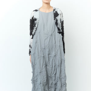  Spiky Shibori Cropped Cardigan - Chiffon/"Nijimi" Pattern