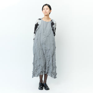  Spiky Shibori Cropped Cardigan - Chiffon/"Nijimi" Pattern