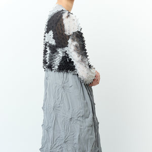  Spiky Shibori Cropped Cardigan - Chiffon/"Nijimi" Pattern
