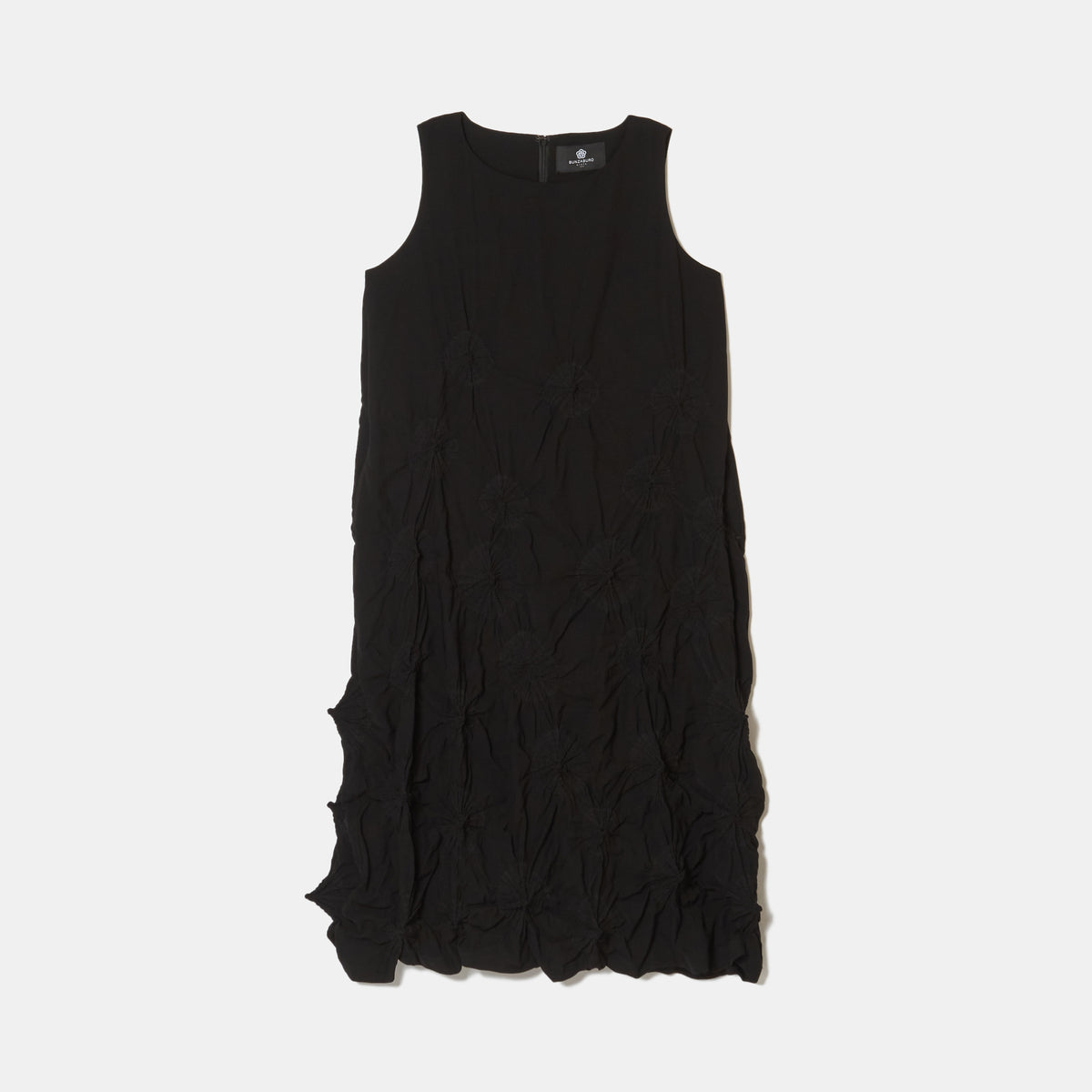 Rolled-Up Shibori Sleeveless Dress, Amundsen/Solid Color