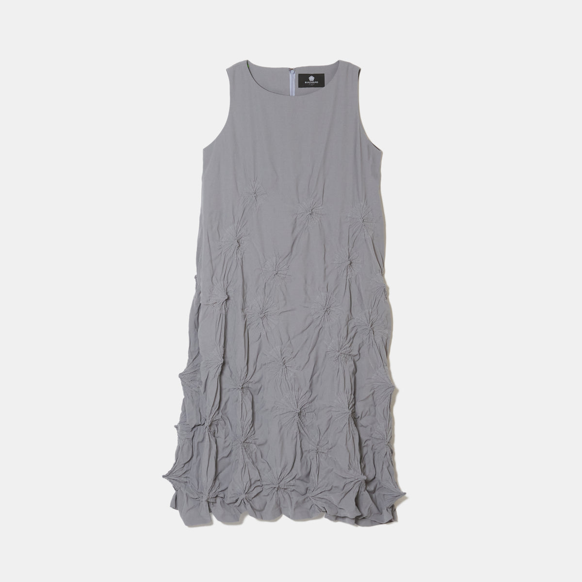 Rolled-Up Shibori Sleeveless Dress, Amundsen/Solid Color
