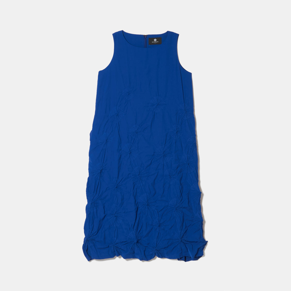 Rolled-Up Shibori Sleeveless Dress, Amundsen/Solid Color