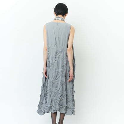 Rolled-Up Shibori Sleeveless Dress, Amundsen/Solid Color