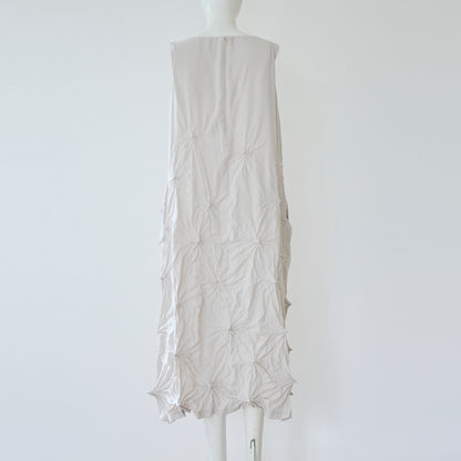 Rolled-Up Shibori Sleeveless Dress, Amundsen/Solid Color