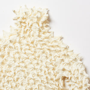 Spiky Shibori Long Sleeve Tops - Crepe de Chine/Solid Color