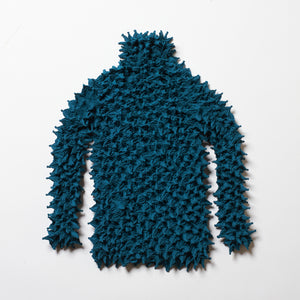 Spiky Shibori Long Sleeve Tops - Crepe de Chine/Solid Color