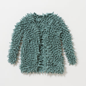 Spiky Shibori Cardigan - Crepe de Chine/Solid Color