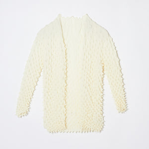 Spiky Shibori Cardigan - Crepe de Chine/Solid Color