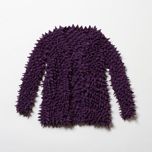 Spiky Shibori Cardigan - Crepe de Chine/Solid Color