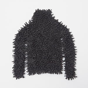 Spiky Shibori Long Sleeve Turtleneck Tops - Lamé Lace