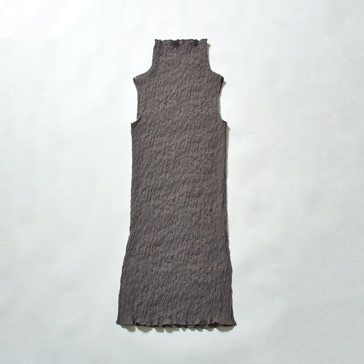 Wavy Sleeveless High Neck Dress