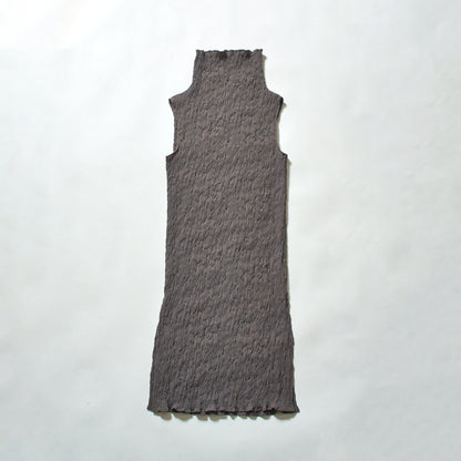 Wavy Sleeveless High Neck Dress