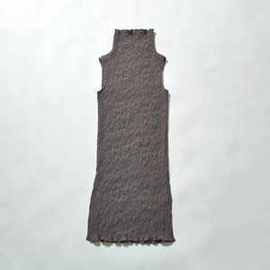 Wavy Sleeveless High Neck Dress