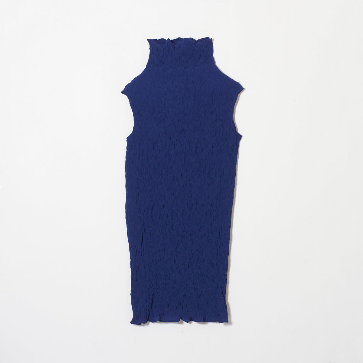 Wavy Sleeveless High Neck Dress