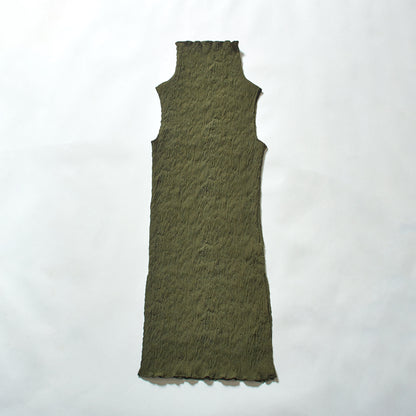 Wavy Sleeveless High Neck Dress