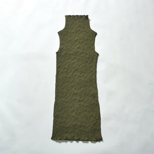 Wavy Sleeveless High Neck Dress