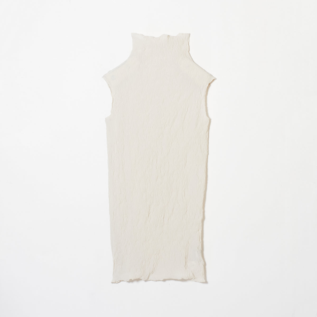 Wavy Sleeveless High Neck Dress