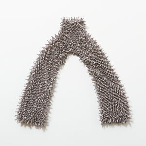 Spiky Shibori Super Crop Top with Bell Sleeves - Dot Pattern Chiffon