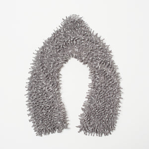 Spiky Shibori Super Crop Top with Bell Sleeves - Dot Pattern Chiffon
