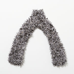 Spiky Shibori Super Crop Top with Bell Sleeves - Unevenly Dyed Chiffon
