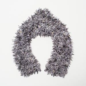 Spiky Shibori Super Crop Top with Bell Sleeves - Unevenly Dyed Chiffon