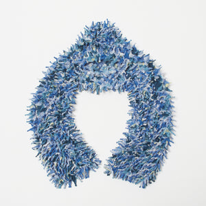 Spiky Shibori Super Crop Top with Bell Sleeves - Unevenly Dyed Chiffon