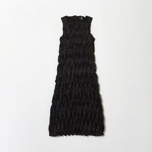 Sleeveless Dress with Accordion Pleats - Solid Colors