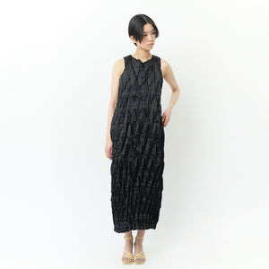 Sleeveless Dress with Accordion Pleats - Solid Colors