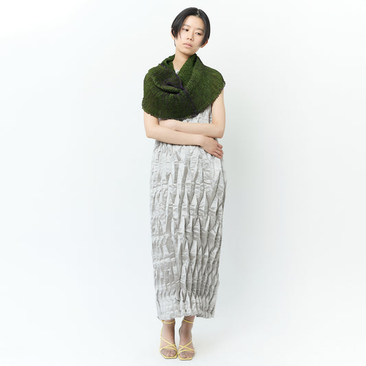 Sleeveless Dress with Accordion Pleats - Solid Colors