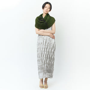 Sleeveless Dress with Accordion Pleats - Solid Colors